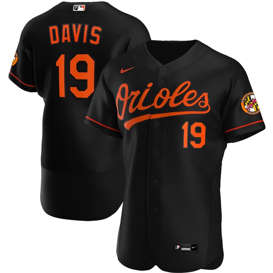 Baltimore Orioles #19 Chris Davis Men Nike Black Alternate 2020 Authentic Player MLB Jersey->baltimore orioles->MLB Jersey